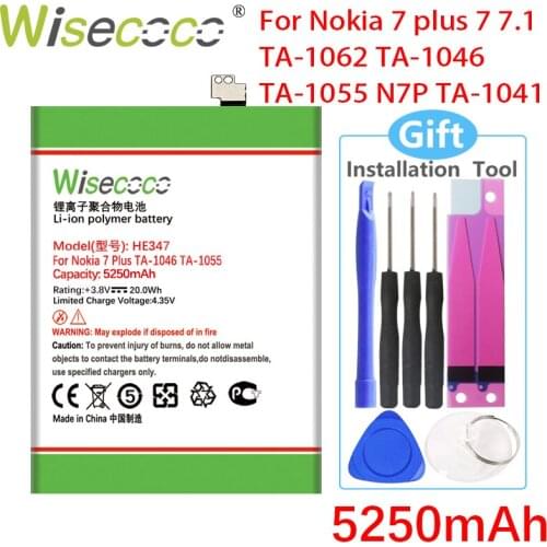 WISECOCO HE347 Battery For Nokia 7 Nokia7 Plus N7P N 7P TA-1046 TA-1055 Phone In Stock High Quality +Tracking Number