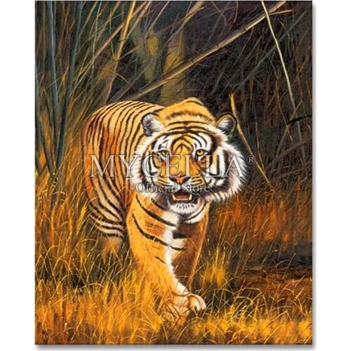 Animals 5D Diy Diamond Painting Cross Stitch Full Diamond Embroidery Tiger Diamond Mosaic Pattern Rhinestone Pasted Needlework