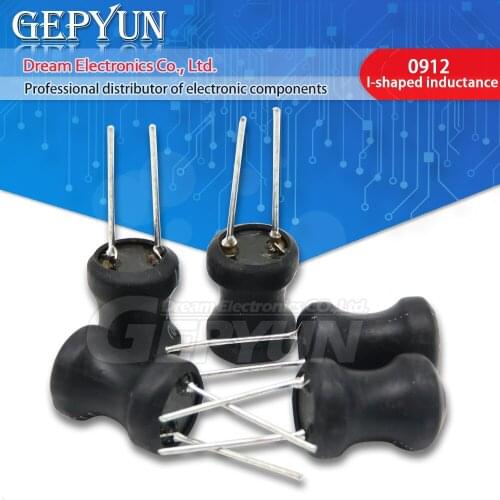 10pcs 0912 Unshielded Wirewound DIP power Inductor 100uH 150uH 220uH 330uH 470uH 1mH 2.2mH 3.3mH 4.7mH 10mH I-shaped inductance