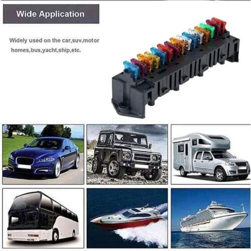 15-Way Fuses Box Automotive Multi-Circuit Assembly Control Box Car Fuses Holder with Fuses and Terminal