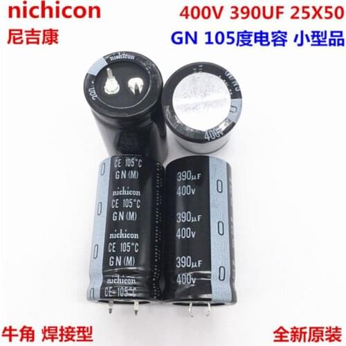 2PCS/10PCS 390uf 400v Nichicon GN 25x50mm 400V390uF Snap-in PSU Capacitor