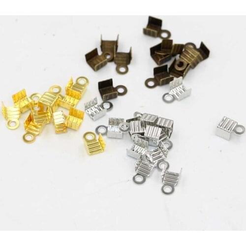 200 Pcs/Pack) DIY jewelry accessories, 3mm width clips for leather cord Fixed connection