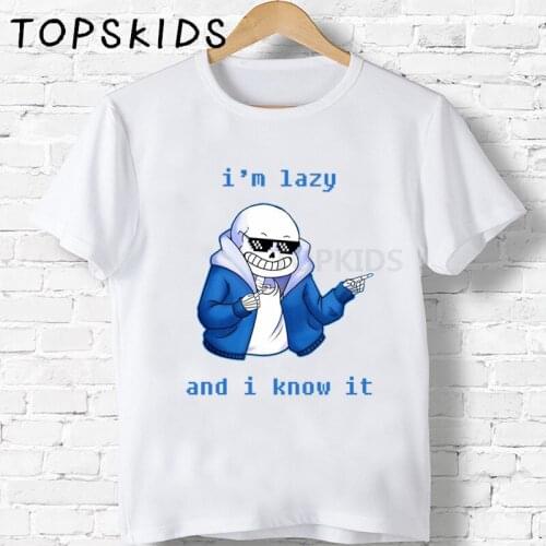 2021 Undertale Sans T shirt Game Funny Skull Brother Baby Boys Tops Children Cartoon Girls Clothes Summer Kids T-shirt,HKP2405