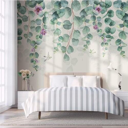 Beibehang Custom Murals wallpapers Living Room Home Decor Background Tropical leaves flowers Papel De Parede 3D Wall painting