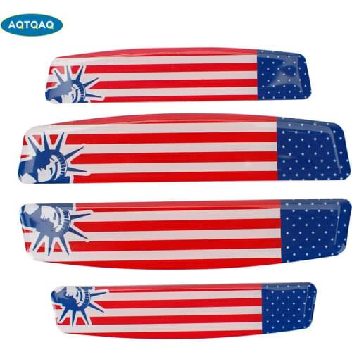 4Pcs/Set America Flag Door Side Edge Protection Anti-Scratch Protector Glue Sticker For Auto Car