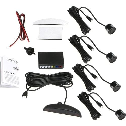 Car Auto Led Parking Sensor Parktronic Display 4 Sensors Reverse Backup Assistance Radar Detector Light Heart Monitor System