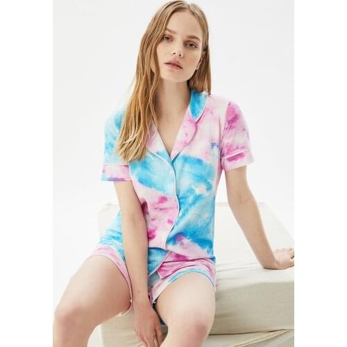 BATİK PATTERNED WOMEN KNITTED COTTON FABRIC MULTI COLOR NEW FASHION PİJAMA KIT RUSSIA STYLE SPECIAL DESIGN