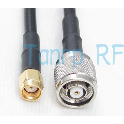 Free Shipping! 3FEET RG58 extension cable RP TNC male plug to RP SMA male plug RF connector 100cm Pigtail coaxial jumper cable