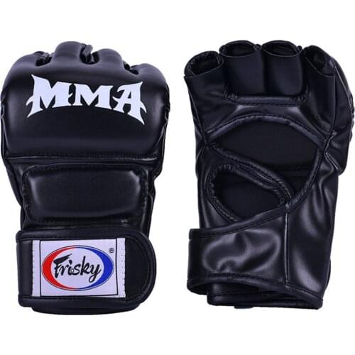 Half Finger Boxing Gloves MMA Fighting Grappling Fight Punch Ultimate Mitts