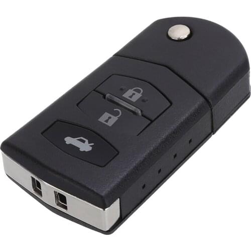 3 Buttons Remote Key Fob Case Shell Flip Folding Car Key Replacement Cover for MAZDA 2 3 5 6 RX8 MX5