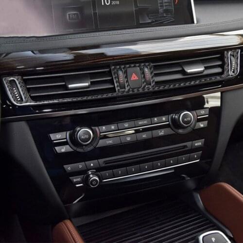 For BMW F15 X5 F16 X6 2014-2017 Carbon Fiber Car Interior Center Control Air-conditioner Outlet Frame Cover Decoration Stickers