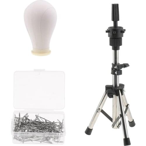 Cork Canvas Block Mannequin Head with Tripod Stand with 100 Pack 38mm T Pins