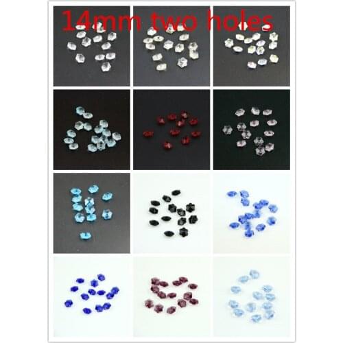 Hot Sale Crystal Snow Flower Beads 14mm In 2 Holes Glass Snowflake Chandelier Beads For Party Wedding Decoration Free Shipping
