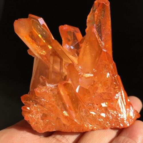 Hot!!!-100-110g natural clear angel aura crystal cluster electroplating Titanium coating quartz cluster stone Healing