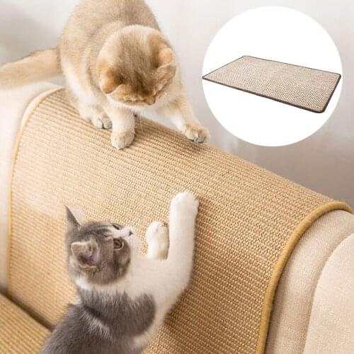 Cat Scratcher Mat Natural Sisal Cat Scratch Mats Horizontal Cat Floor Scratching Pad Rug Protect Carpets and Sofas Pet Furniture