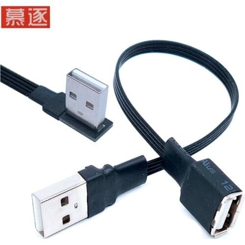 USB 2.0 A female panel mount to USB A male Up Down Right Left 90° angled plug extension cable