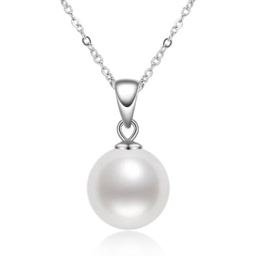 Lnngy Silver 925 Jewelry Sterling Silver Pendant Natural Freshwater Pearl Drop Necklace Fine Jewelry Fashion Necklace for Women