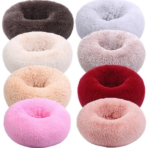 Soft Pet Dog Bed Round Winter warm Long Plush Dog House Cushion Cat Beds Mats Sofa for Samll large Dogs kennel Pet supplies