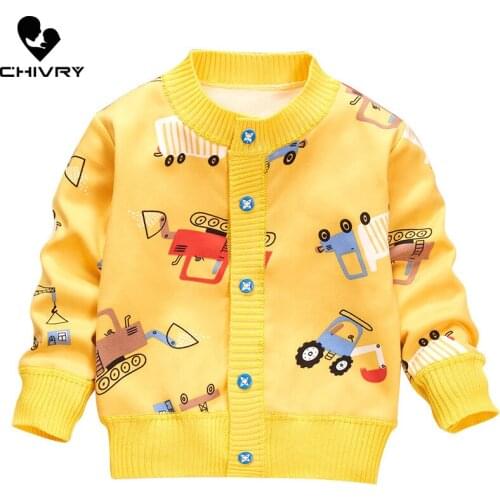 New 2021 Baby Boys Girls Fashion Cartoon Knitted Sweater Toddler Kids Autumn Winter Keep Warm Button Cardigan Sweater Jackets