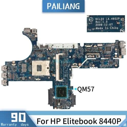 PAILIANG Laptop motherboard For HP Elitebook 8440P Core QM57 Mainboard LA-4902P 594028-001 tesed DDR3