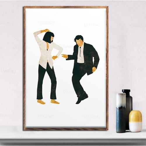Classic Movie Pulp Fiction Poster Dance Poster Canvas Painting Minimalist Wall Art Picture Home Decor for Living Room Cuadros