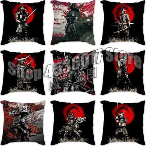 Gift forJapan samurai Print Pillowcase Bedroom Decorative Polyester Cushion Cover Pillows Decor Home Linen Pillow Case Cushions