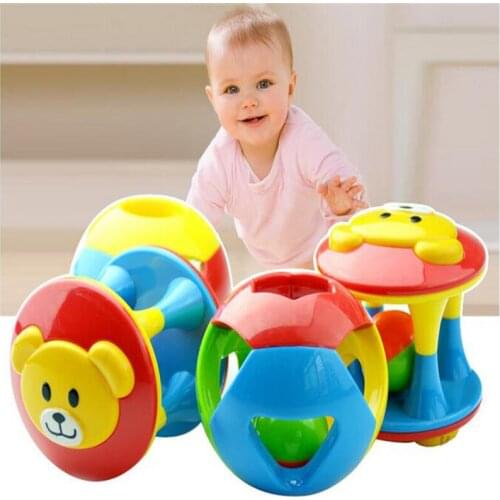 Colorful Plastic Round Ball Rattle Children Hand Grasping Rattles Ball Kids Boys Jingle Bell Infant Educational Toys
