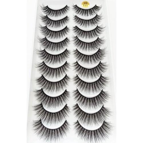 NEW 10 Pairs 3D Soft Mink Hair False Eyelashes Handmade Crisscross Wispy Fluffy Long Lashes Natural Eye Makeup Tools Eye Lashes