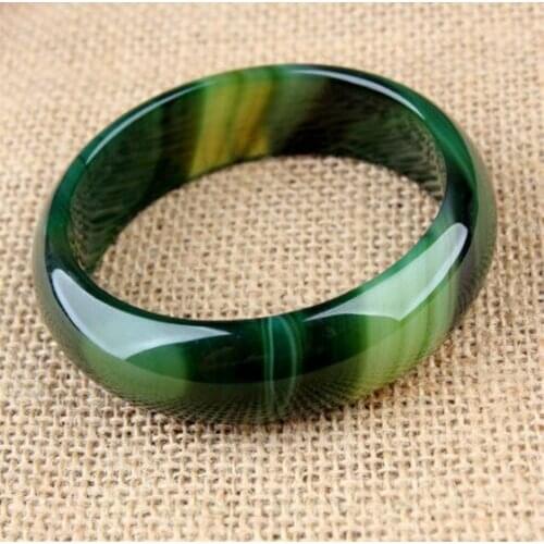 63MM very rare natural grass green agate jade wide bracelet