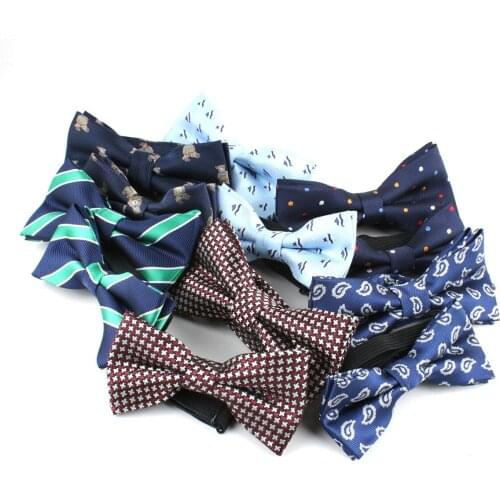 Sitonjwly Adult Children Bow Tie Set Polyester Jacquard Mens Striped Bowtie Boys Grils Baby Children Bowtie Set Custom Logo