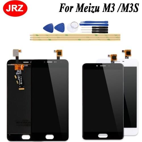 JRZ For Meizu M3 LCD Display +Touch screen Digitizer Assembly Replacement+Tools+3M Tape For Meizu M3S
