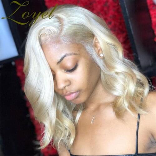 Zoyel Short Wave Bob Synthetic Lace Front Wigs Side Part For Women Hand Tied Heat Resistant Daily Wear White Cosplay Wig