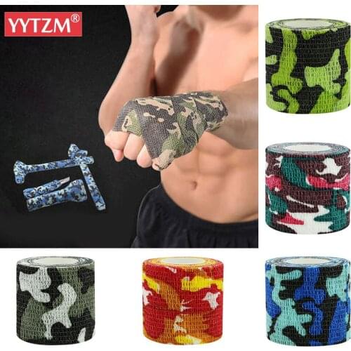 Camouflage Self-adhesive Bandage Elastic Non-woven Adhesive Outdoor Sports Ankle Protection Cute Printed Tape 1 Roll 5*4.5m