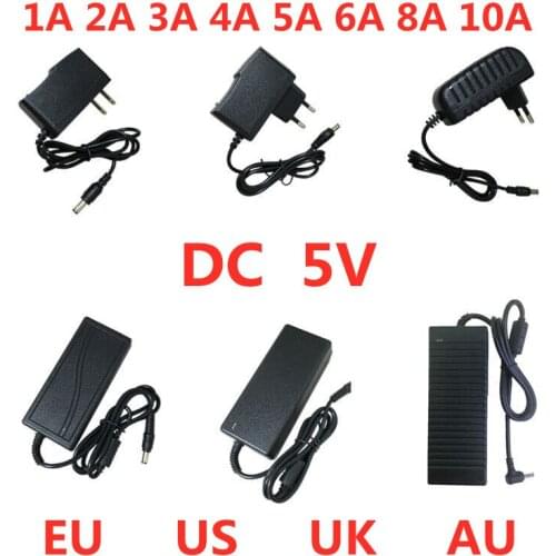 1pcs AC 100V-240V to DC 5V 1A 2A 3A 4A 5A 6A 8A 10A Power Supply Adapter Converter Charger 5 V Volt For LED Strip light