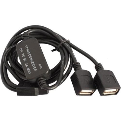 15W Dual USB Voltage Adaptor Converter 12V to 5V 3A MAX 15W Double USB DC-DC Buck Converter Step Down Module Car Accessaries