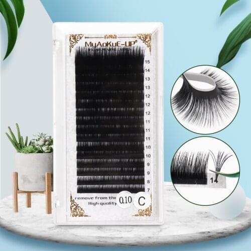16 Rows Grafting false eyelash 7-15mm Faux lash individual eyelash extension lashes cilios professionals Practice makeup Tool
