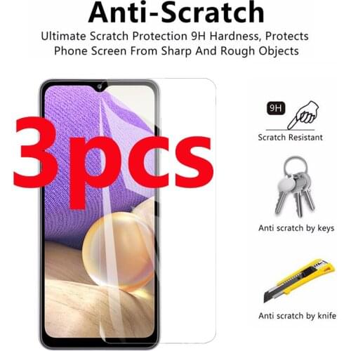 3Pcs For Samsung Galaxy A32 5G Tempered Glass Screen Protector Shield On For Samsun Galaxy A32 4G Protective Glass Film Clear