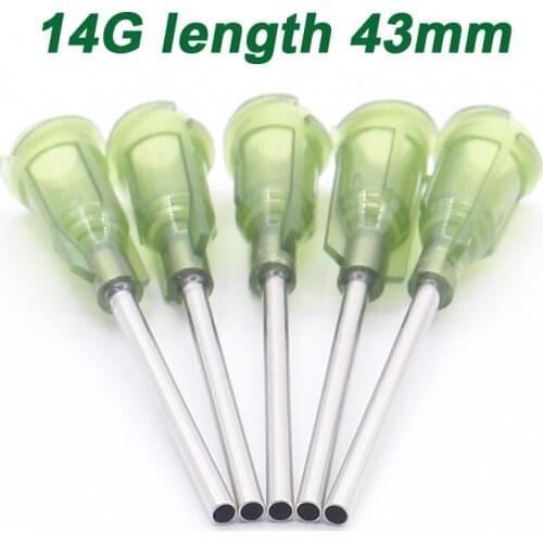 50pcs 14G length 43mm Precision passivated S.S. Dispense Tip with PP Safetylok hub, glue dispenser needles