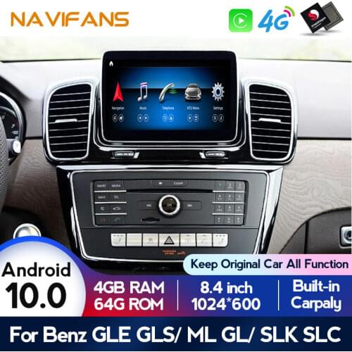 4G+64G Android 10.0 Car Radio Multimedia Player For Mercedes Benz ML W166/GL X166 GLE GLS SLK SLC R172 SL R231 WIFI Carplay Auto