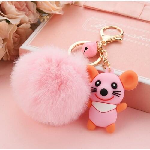 Porte Cles Sneake Drive Safe Mouse Key Chain Fluffy Pompon Tassel Pokemon Sleutelhangers Pants Keychain Geocaching Rings EH391