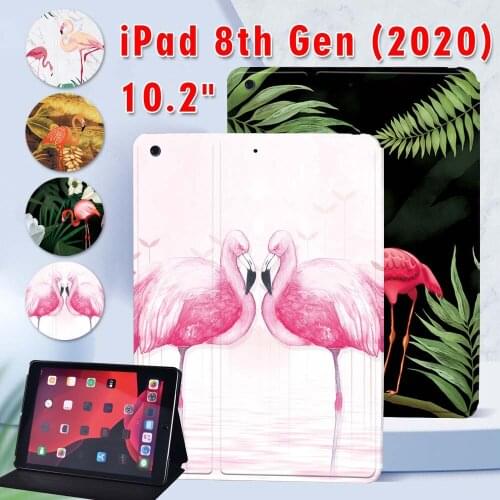 Tablet Stand Cover Case for Apple IPad 8 2020 8th Generation 10.2 Inch PU Leather Fashion Protective Case + Pen