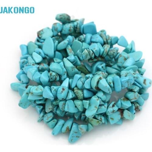 JAKONGO 5-8mm Stone Freeform Gravel Loose Chip Beads Strand 34" for making Bracelet DIY Handmade
