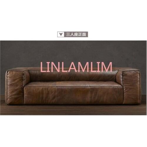 Living room Sofa set диван мебель кровать muebles de sala chesterfield oil wax real genuine leather sofa cama puff asiento sala