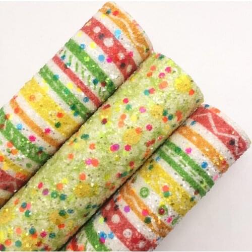 LEOsyntheticoDIY Summer Yellow Chunky Glitter Vinyl Fabric Sheet Felt Backing Synthetic Leather Faux Vinil DIY A4 SIZE R081A