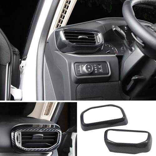 LHD! for Ford Explorer 2020 2021 Accessories ABS Carbon Fiber Interior Air Condition Vent Outlet Cover Trim 2pcs Car Styling