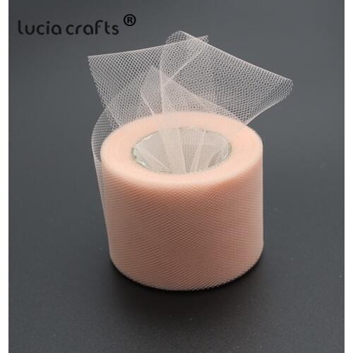 Lucia Crafts 25yards Organza chiffon Tulle Roll Spool 5cm Fabric Wedding Decor Material W0750