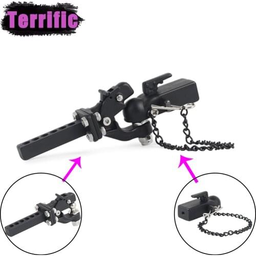 Metal Adjustable Trailer Hitch Mount for 1/10 RC Crawler Axial SCX10 90046 Traxxas TRX4 Redcat GEN 8 Scout II CC01 TF2