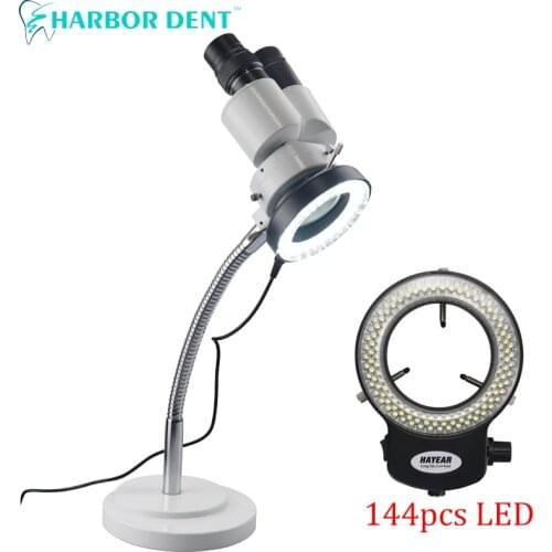 144LED High Definition View Dental Lab Monocular Denture processing microscope /Jade Ware Processing Microscope 5X/10X/15X/20X