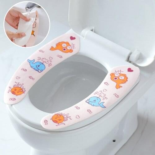 Comfortable Toilet Seat Cover Sticker Nonslip Sanitary Closestool Seat Cover Soft Closestool Mat Home Decor Bathroom Accessories