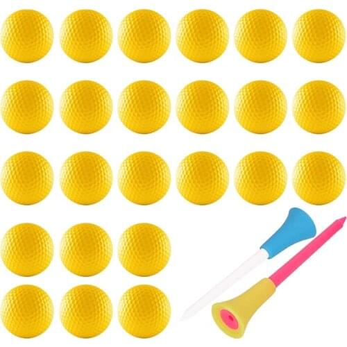 24 Pcs Practice Golf Balls Foam Soft Elastic Golf Balls, Indoor Outdoor Golf Training Aid Balls With 2 Ball Studs